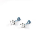 Crystal Star Internally Threaded Titanium Labret Stud