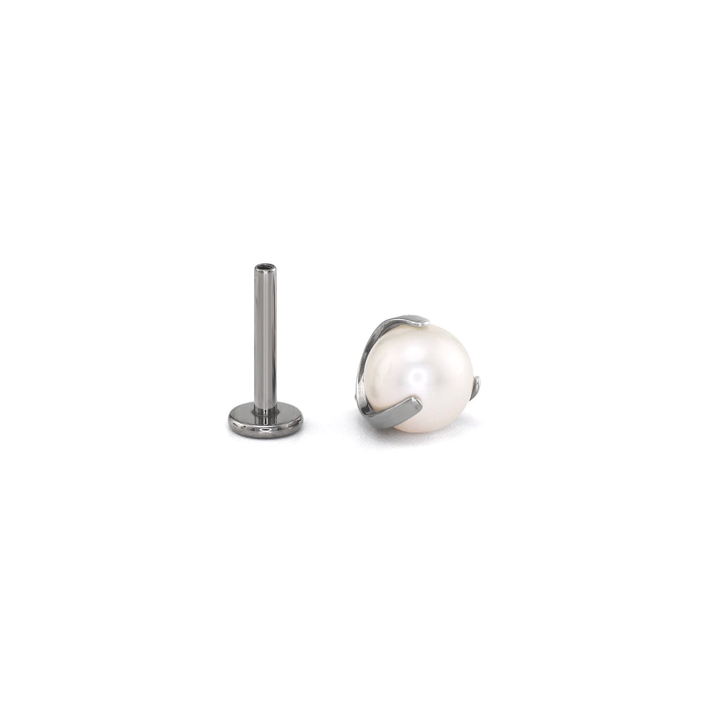 Pearl Internally Threaded Titanium Ear Studs