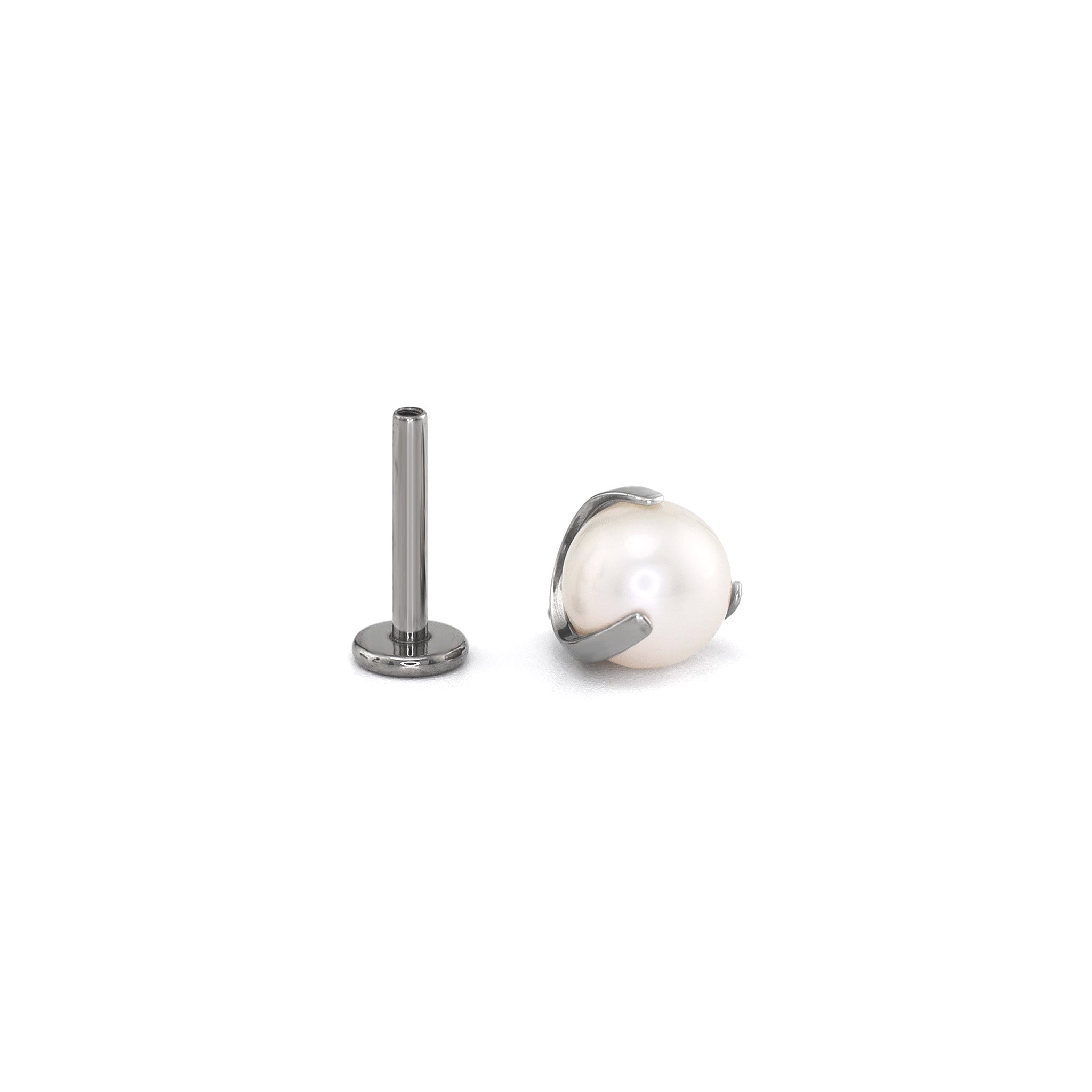 Pearl Internally Threaded Titanium Ear Studs