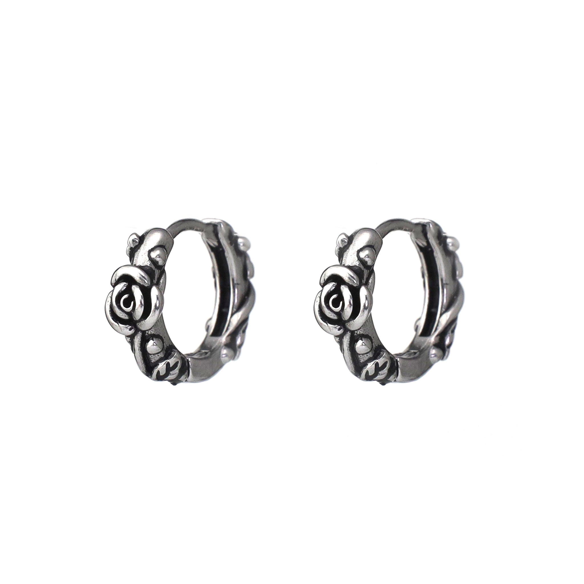 3D Rose Stainless Steel Earrings