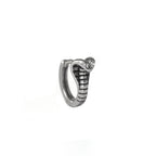White CZ Eyed Serpent 3D Stainless Steel Stainless Steel