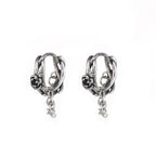 Rose Vine Drop Chain Stainless Steel Earrings
