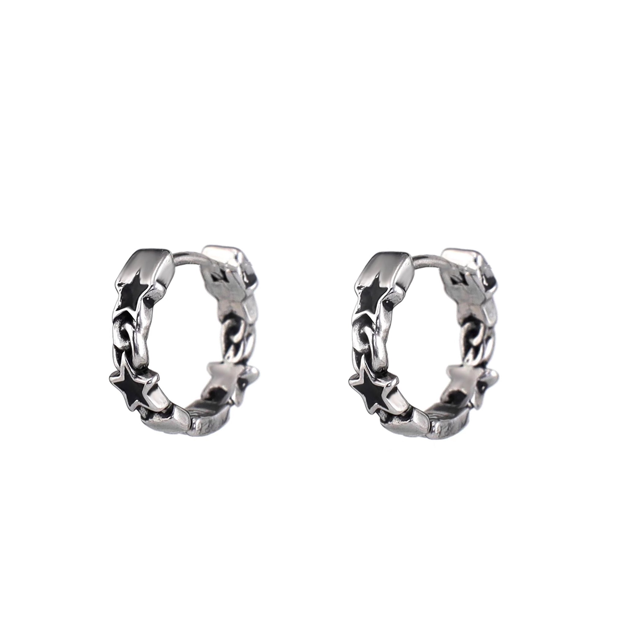 Star & Chain Stainless Steel Earrings