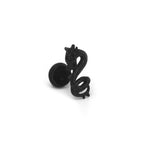 PAIR OF Engraved Dragon Silver & Black Externally Threaded Stainless Steel Ear Studs