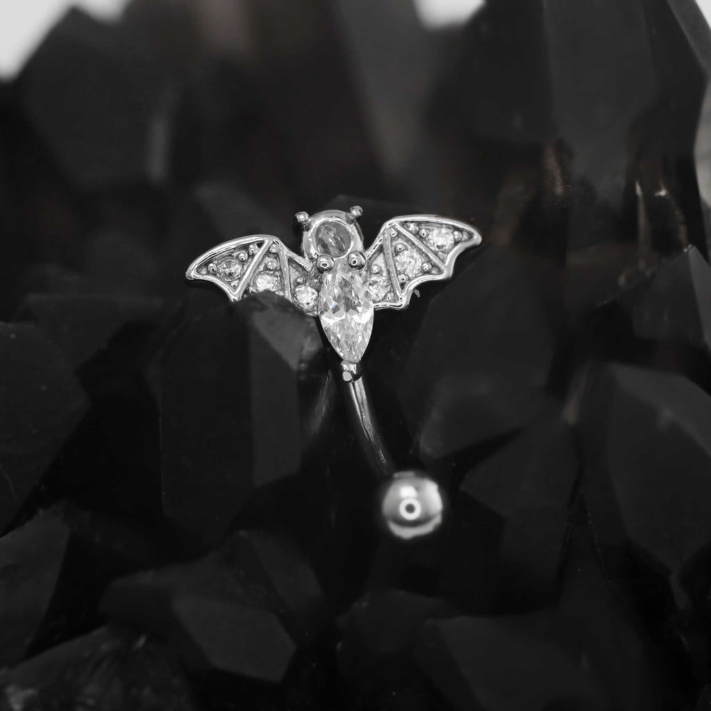 Bat CZ Externally Threaded Stainless Steel EyeBrow Studs