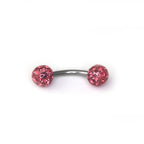 16G Full CZ Externally Threaded Stainless Steel Eyebrow Stud