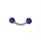 16G Full CZ Externally Threaded Stainless Steel Eyebrow Stud
