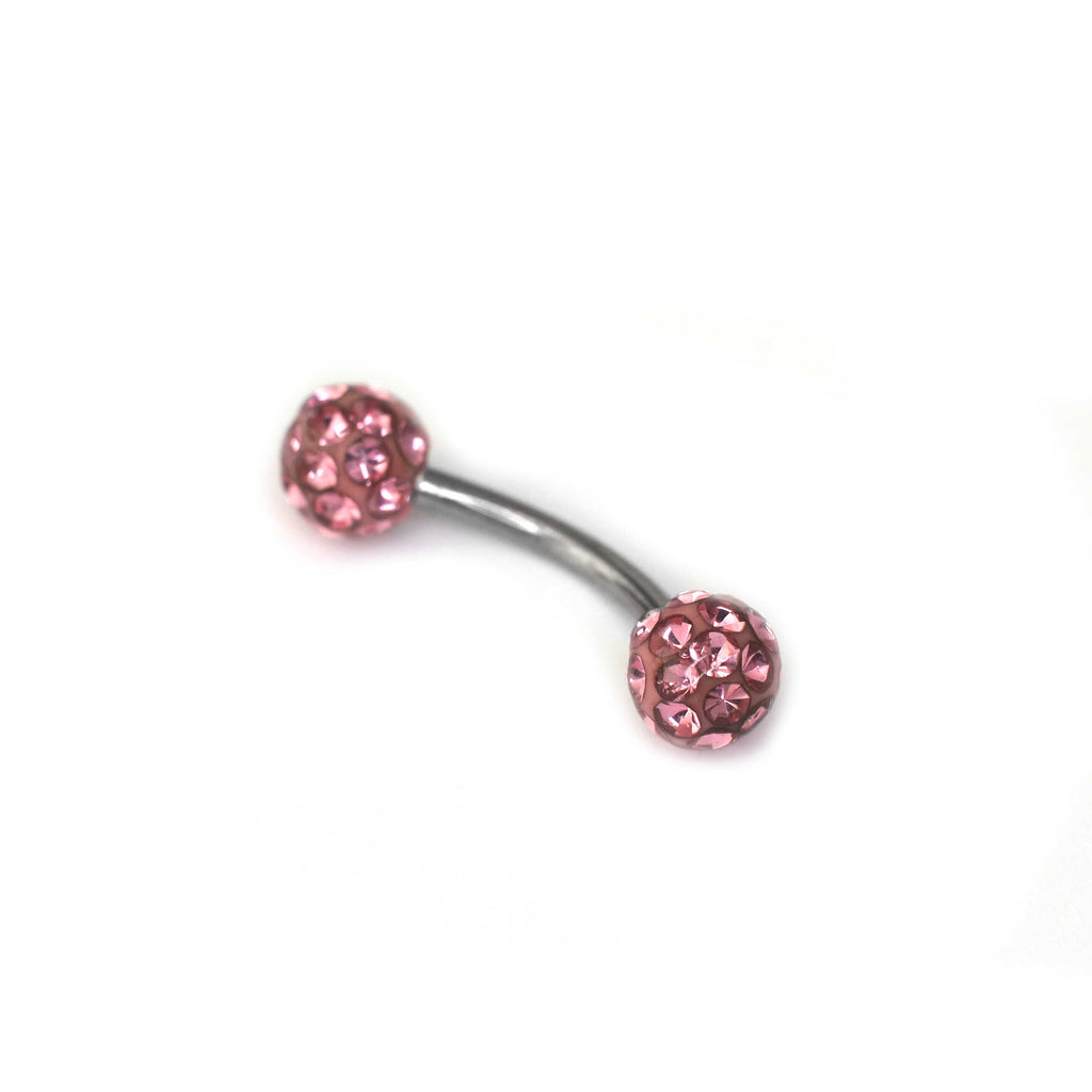 16G Full CZ Externally Threaded Stainless Steel Eyebrow Stud