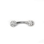 16G Full CZ Externally Threaded Stainless Steel Eyebrow Stud