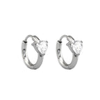 Large Heart CZ Stainless Steel Earrings