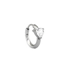 Large Heart CZ Stainless Steel Earrings