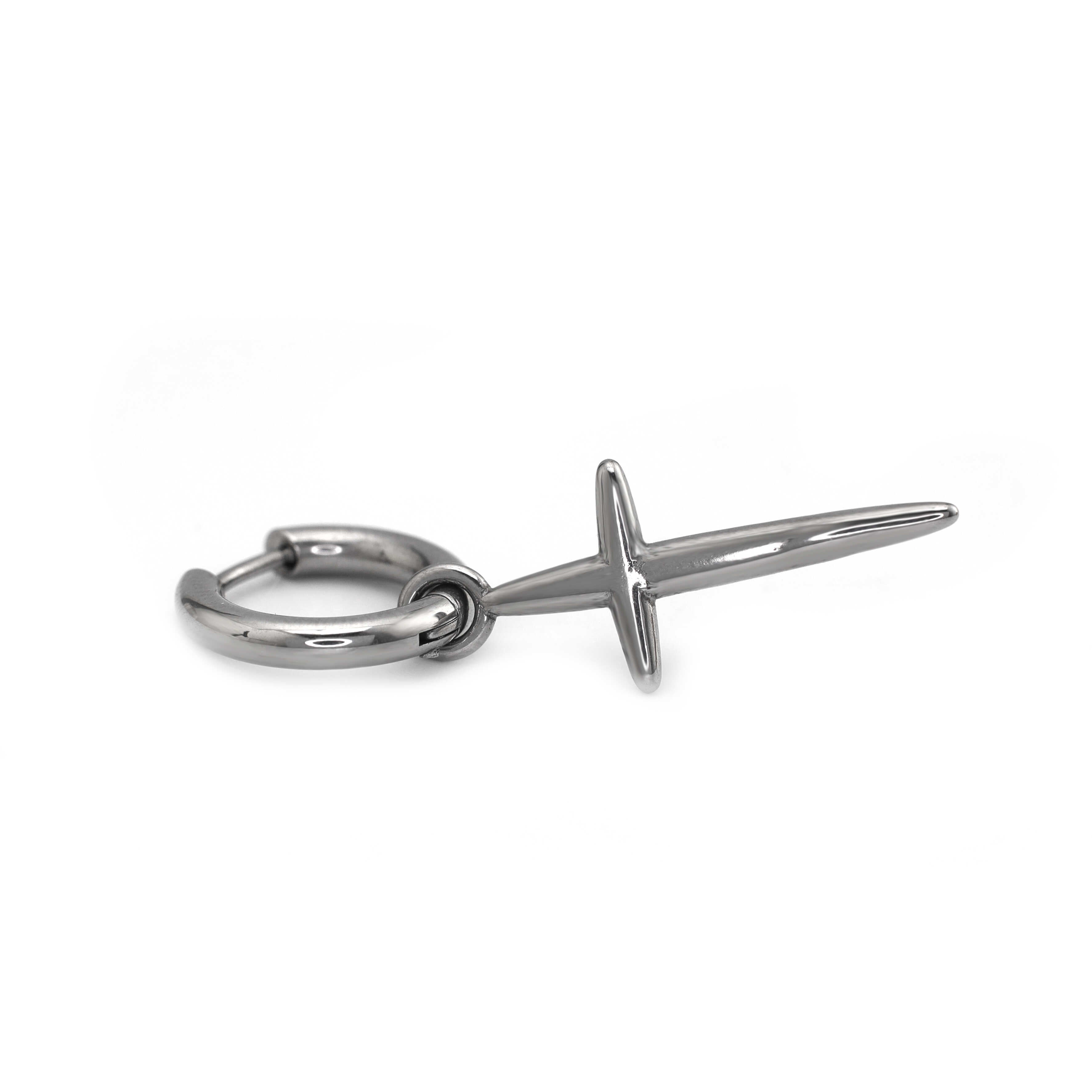 Minimalist 3D Large Cross Stainless Steel Earrings