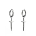Minimalist 3D Large Cross Stainless Steel Earrings