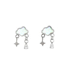 16G Black & White Cloud Dangle Stainless Steel Ear Studs