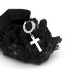 Mirror-Finish Cross Stainless Steel Earrings