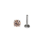 Yellow CZ Internally Threaded Titanium Studs