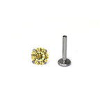 Yellow CZ Internally Threaded Titanium Studs