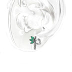 Bamboo  Leaf  CZ Internally Threaded Titanium Studs