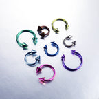 16G Internally Threaded Titanium Horseshoe ring