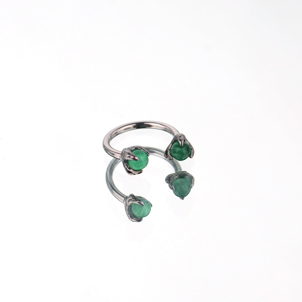 Dragon Claw Cat's Eye Horseshoe Ring