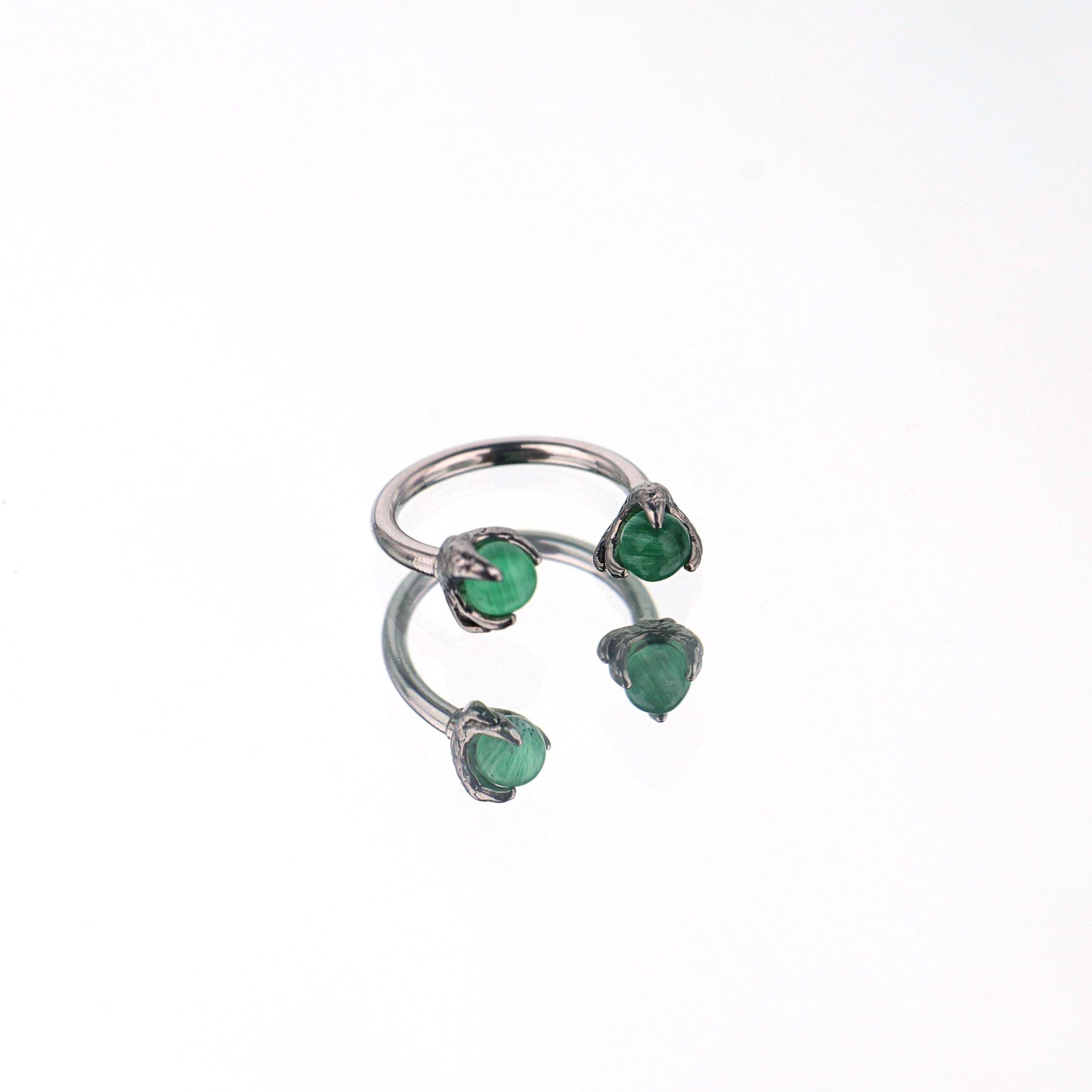 Dragon Claw Cat's Eye Horseshoe Ring