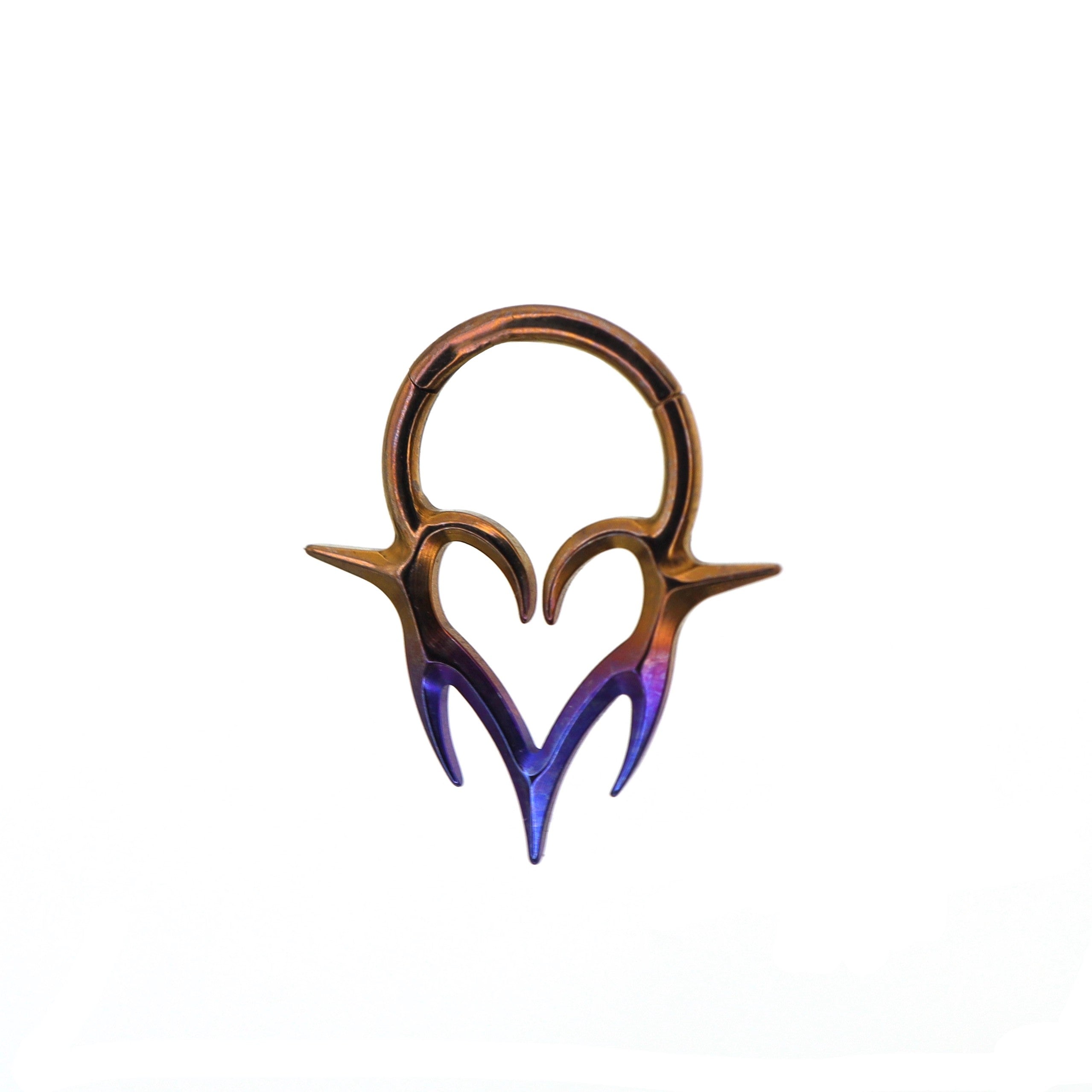 Heart-shaped Flame Segment Hoop