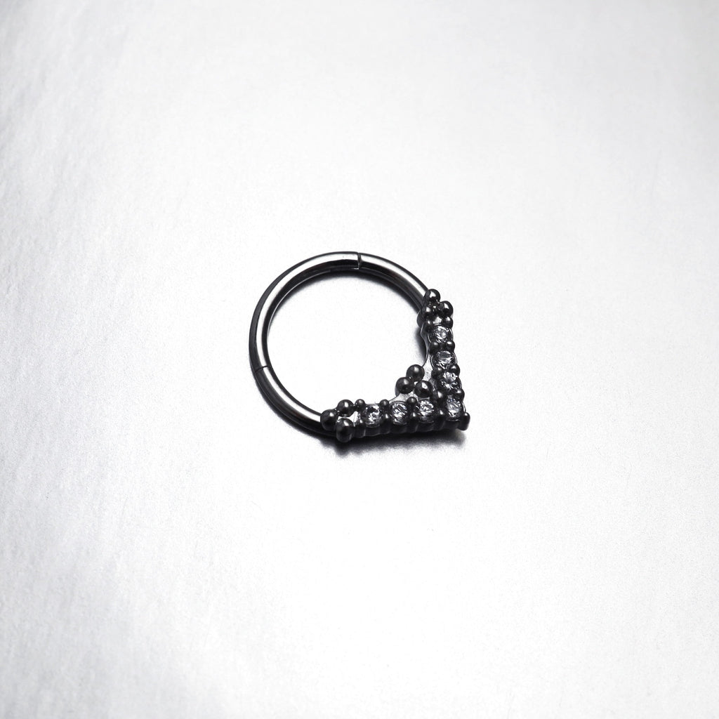 Triangular CZ stainless steel Segment Ring