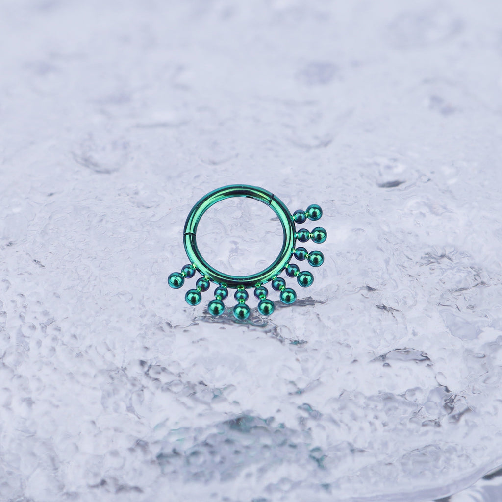 Sun Burst Titanium Segment Hoop