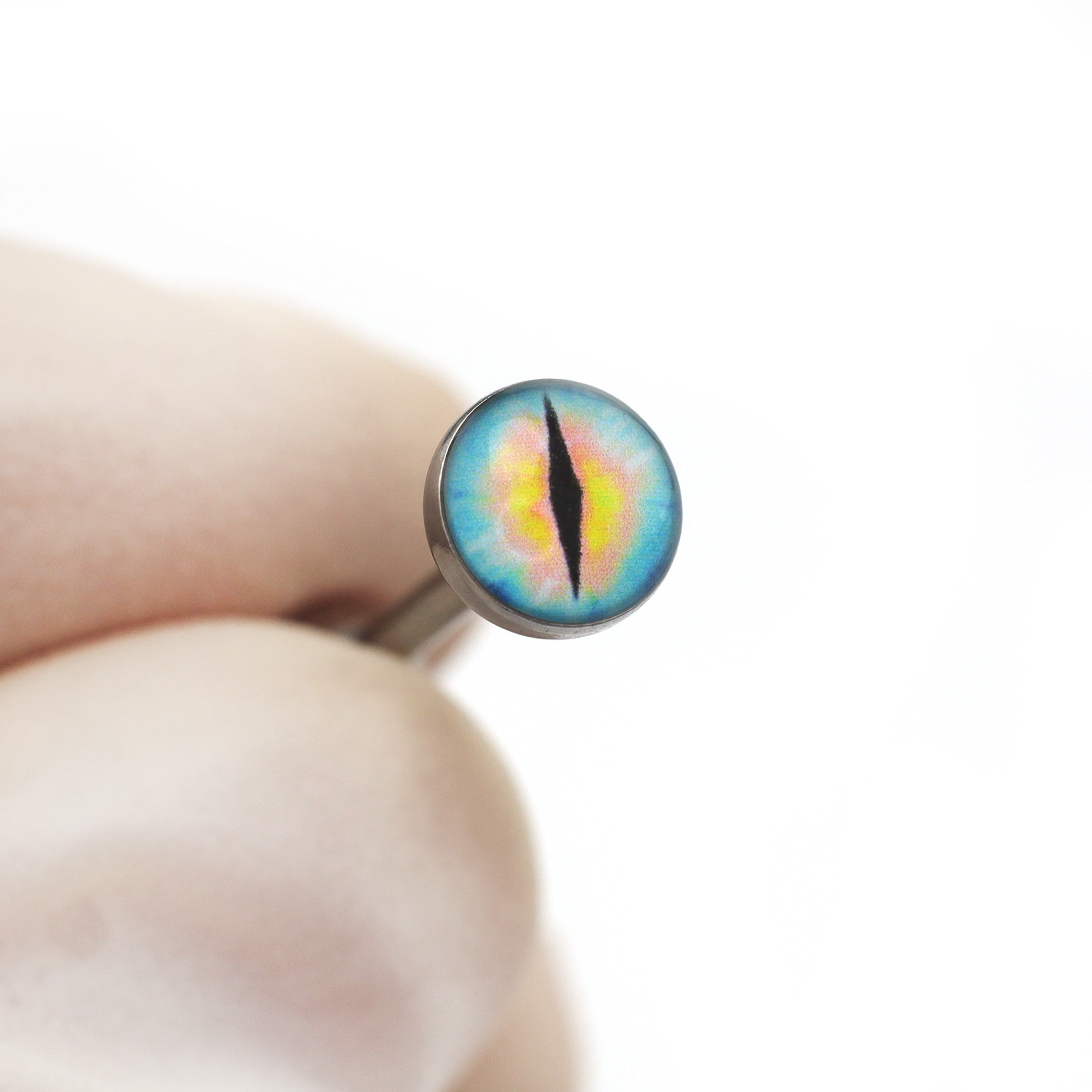 Resin Oil Slick Eye Pupil tongue stud