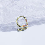 Teardrop CZ Titanium Segment Hoop