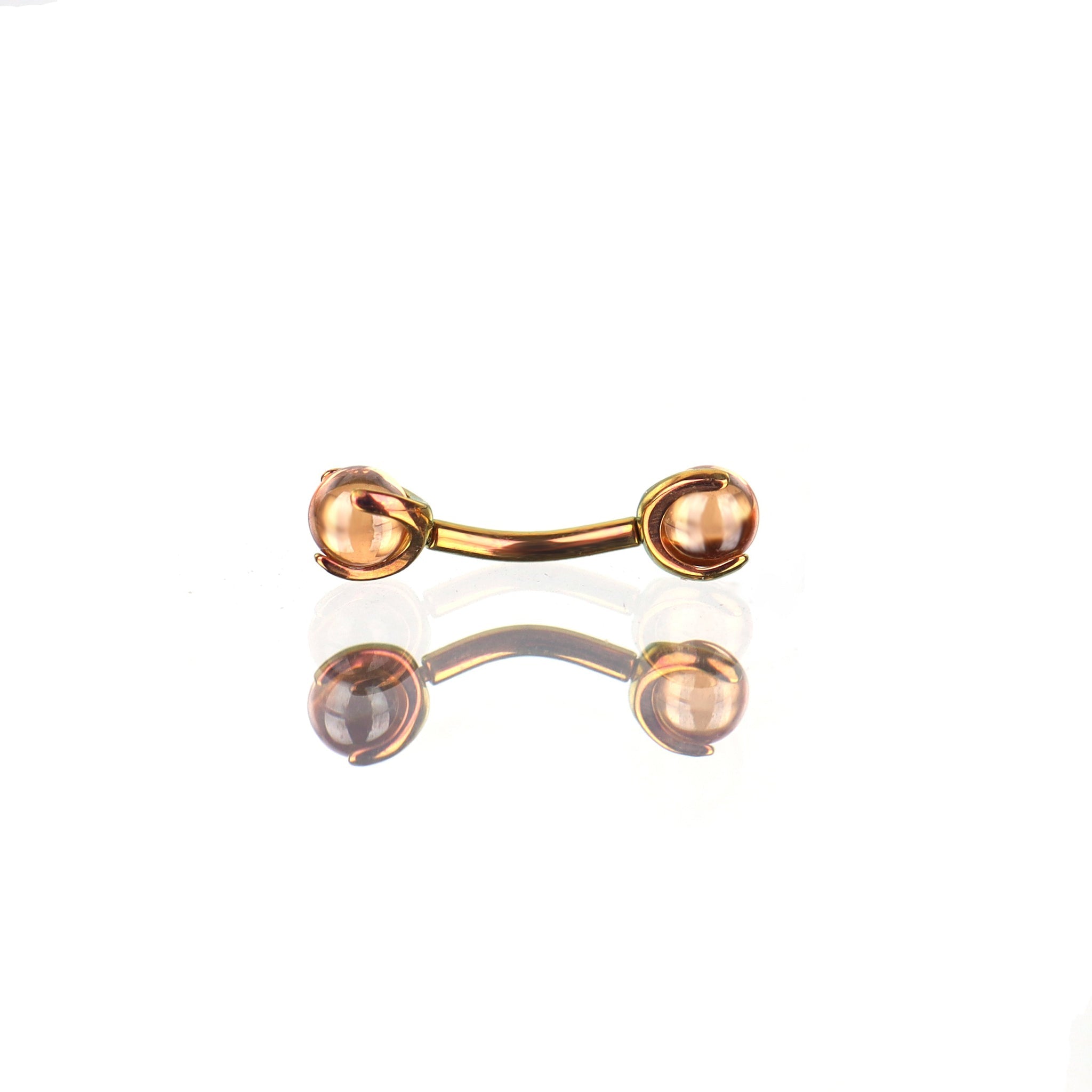 Round CZ Ball Internally Threaded Titanium Brow Studs