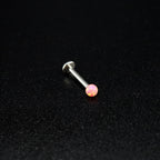 3mm Opal Internal Thread Stainless Steel Labret Stud