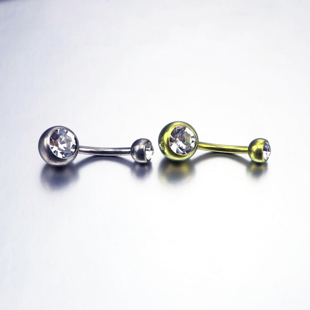 Crystal Titanium Belly Ring
