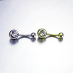 Crystal Titanium Belly Ring