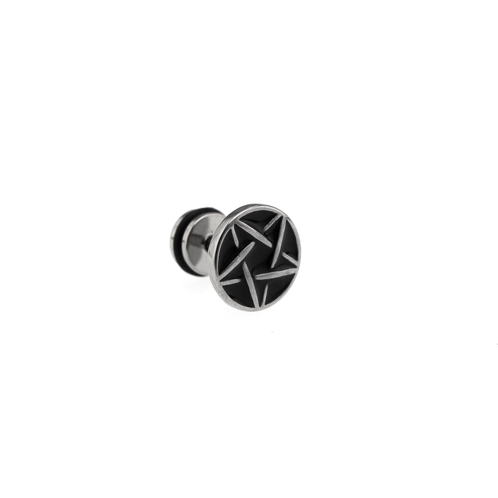 Disc Oil Slick Star Externally Threaded Stainless Steel Ear Studs