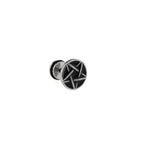 Disc Oil Slick Star Externally Threaded Stainless Steel Ear Studs