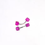Acrylic Colorful Dice Externally Threaded Brow Studs