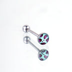 Leopard Print Oil Slick Tongue Stud