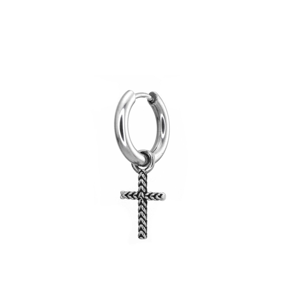 Woven Cross Pendant stainless steel Earrings
