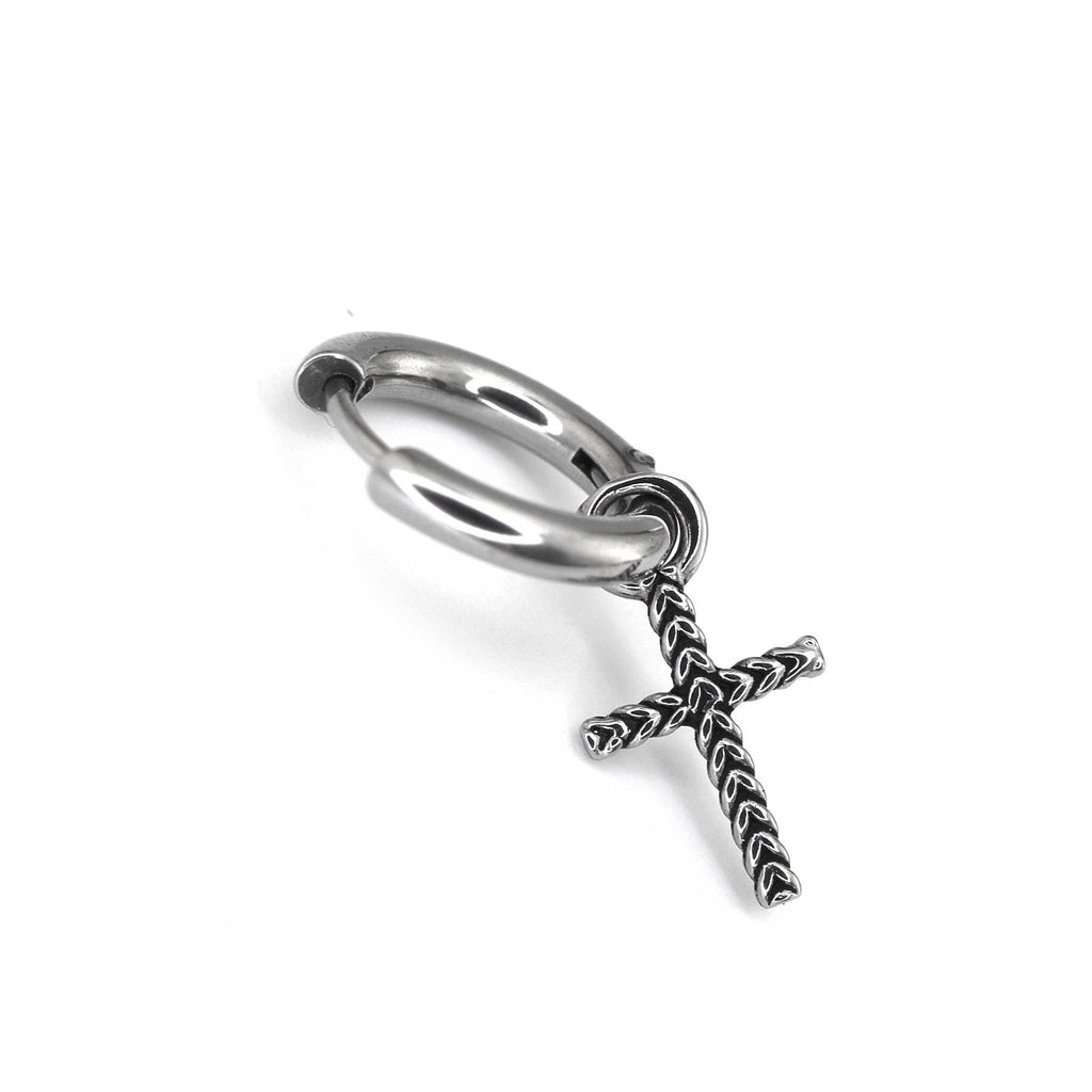 Woven Cross Pendant stainless steel Earrings