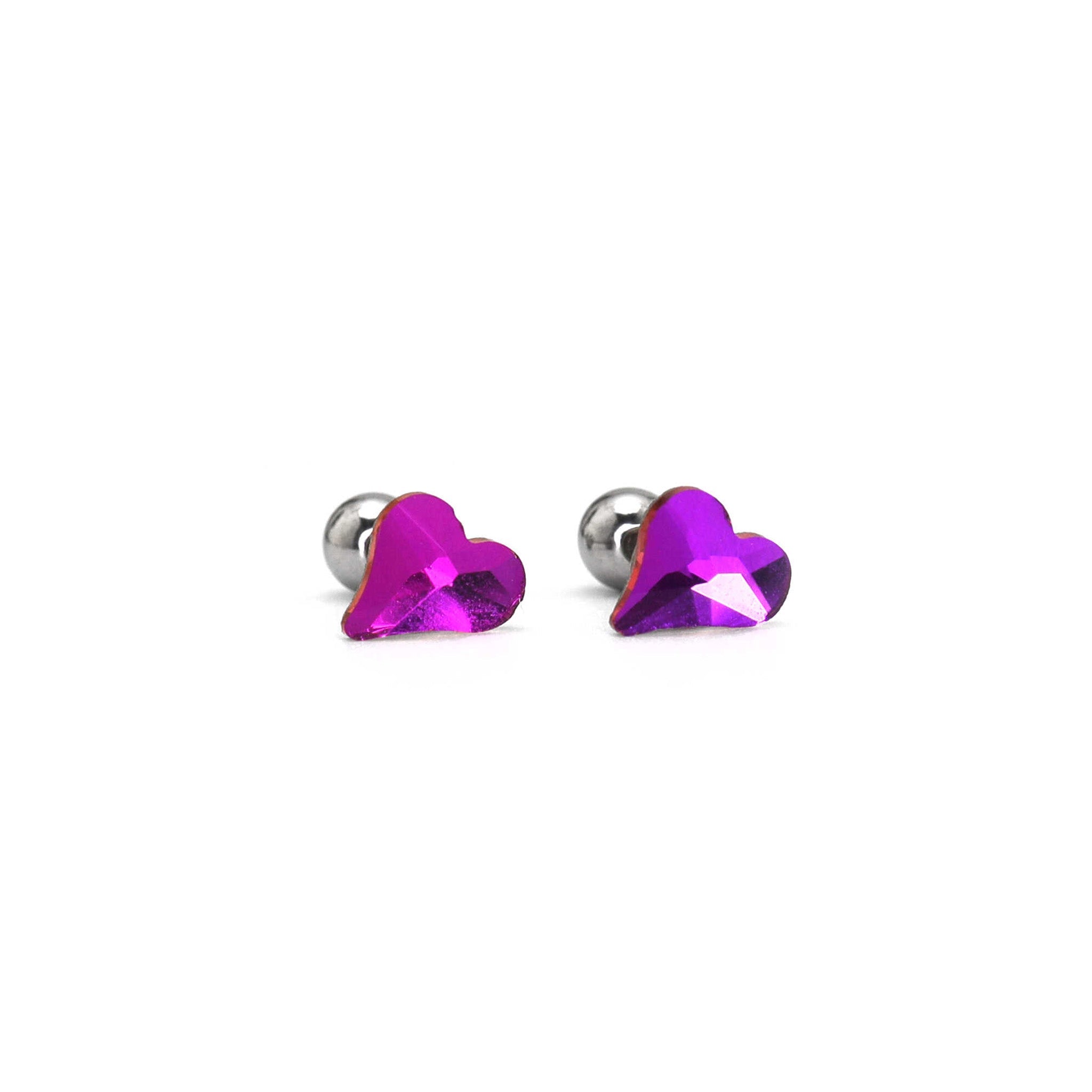 PAIR OF Rainbow CZ Spider Internally Threaded Titanium Studs