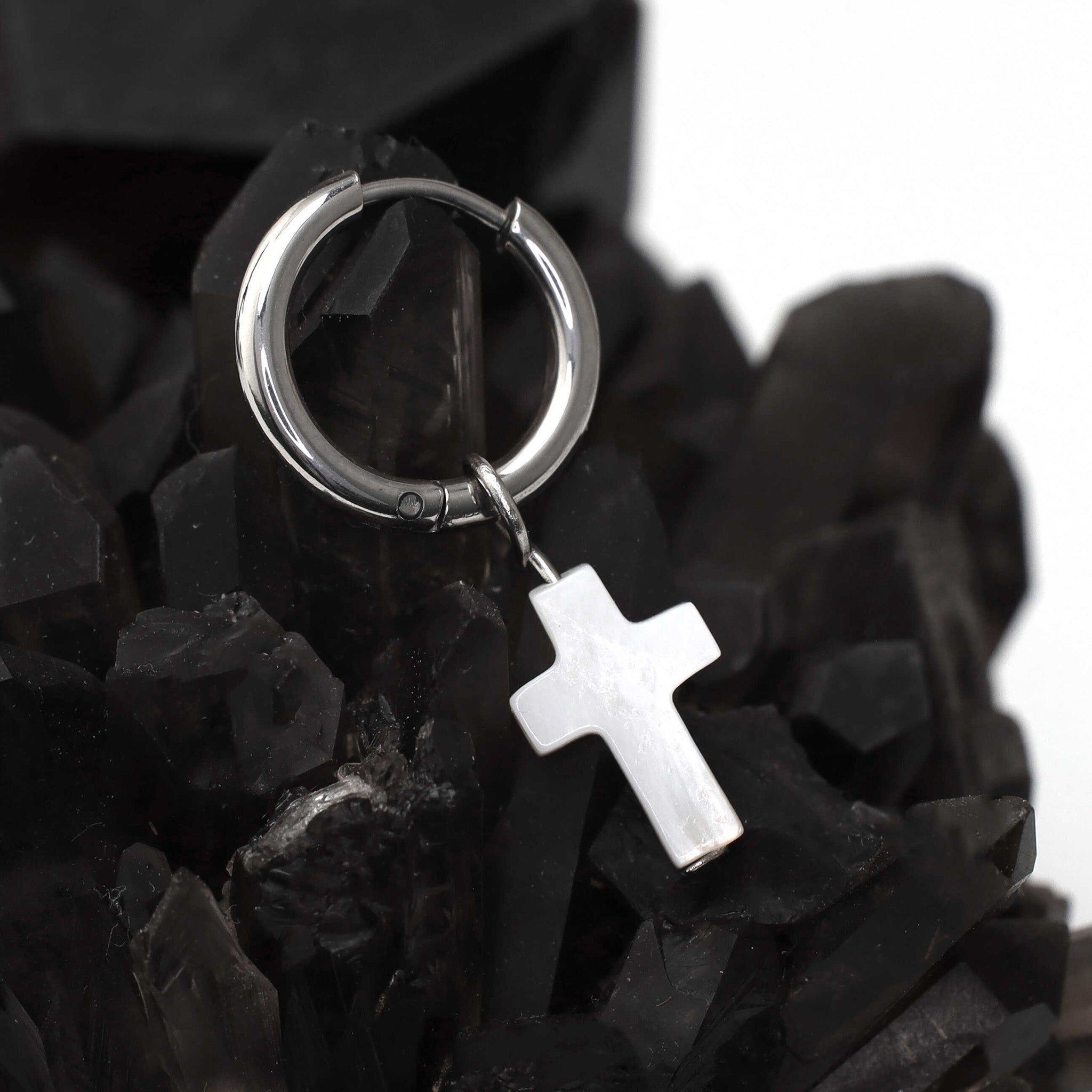 Resin Cross Pendant stainless steel Earrings