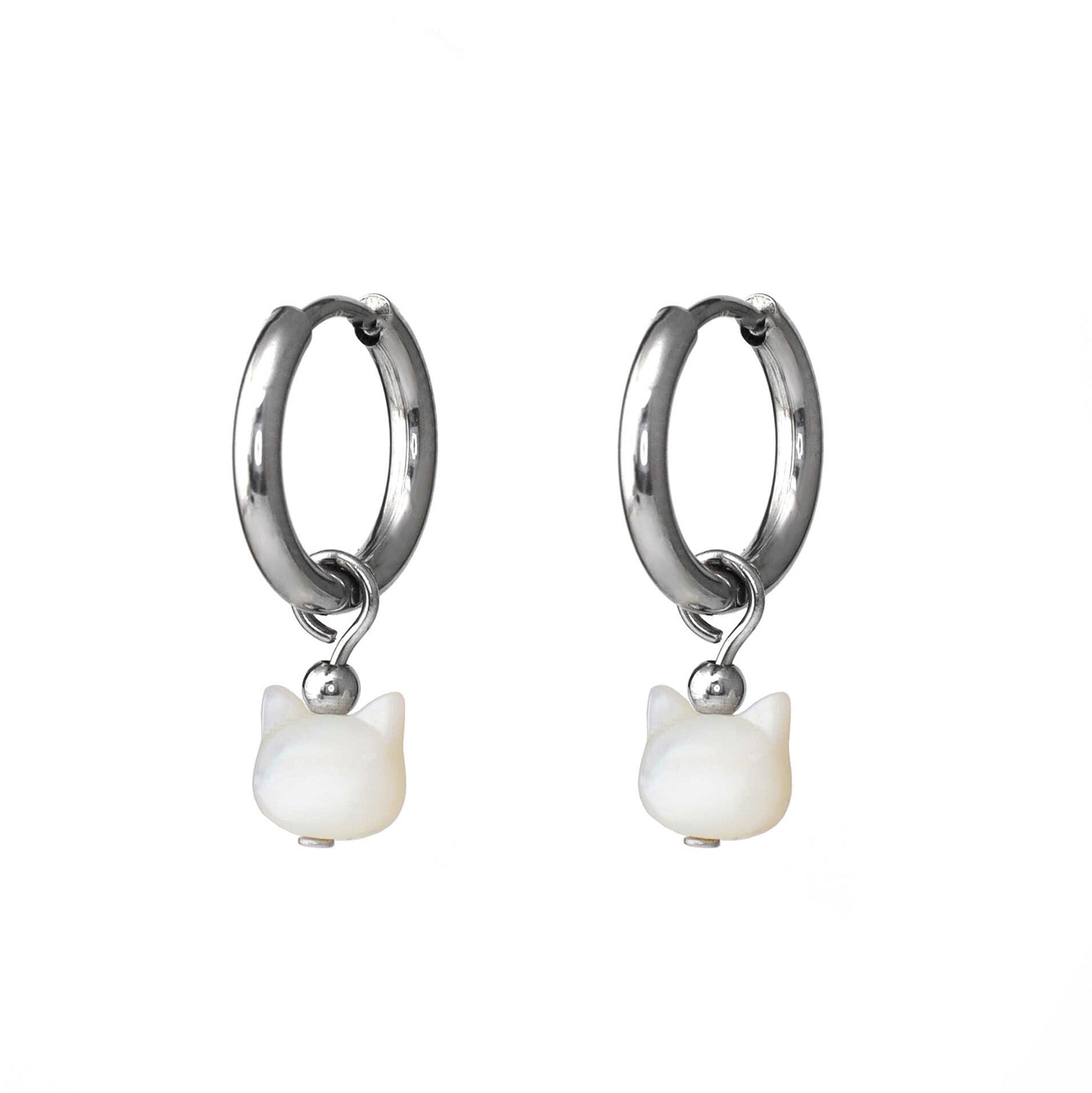 PAIR OF  Cute Cat stainless steel Earrings