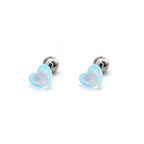 PAIR OF Basic Heart Crystal Thin Gauge stainless steel Ear Studs
