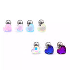 PAIR OF Basic Heart Crystal Thin Gauge stainless steel Ear Studs