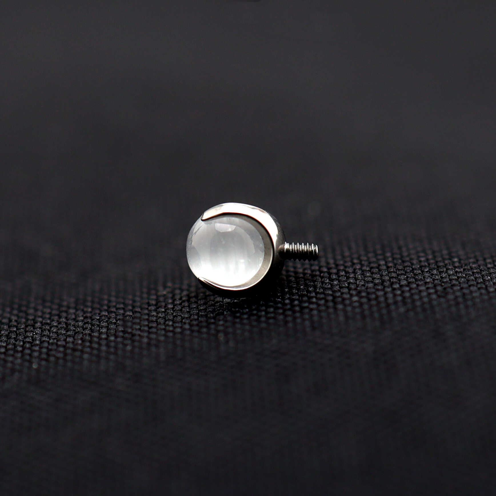 Translucent Cat's Eye Internally Threaded Titanium Studs