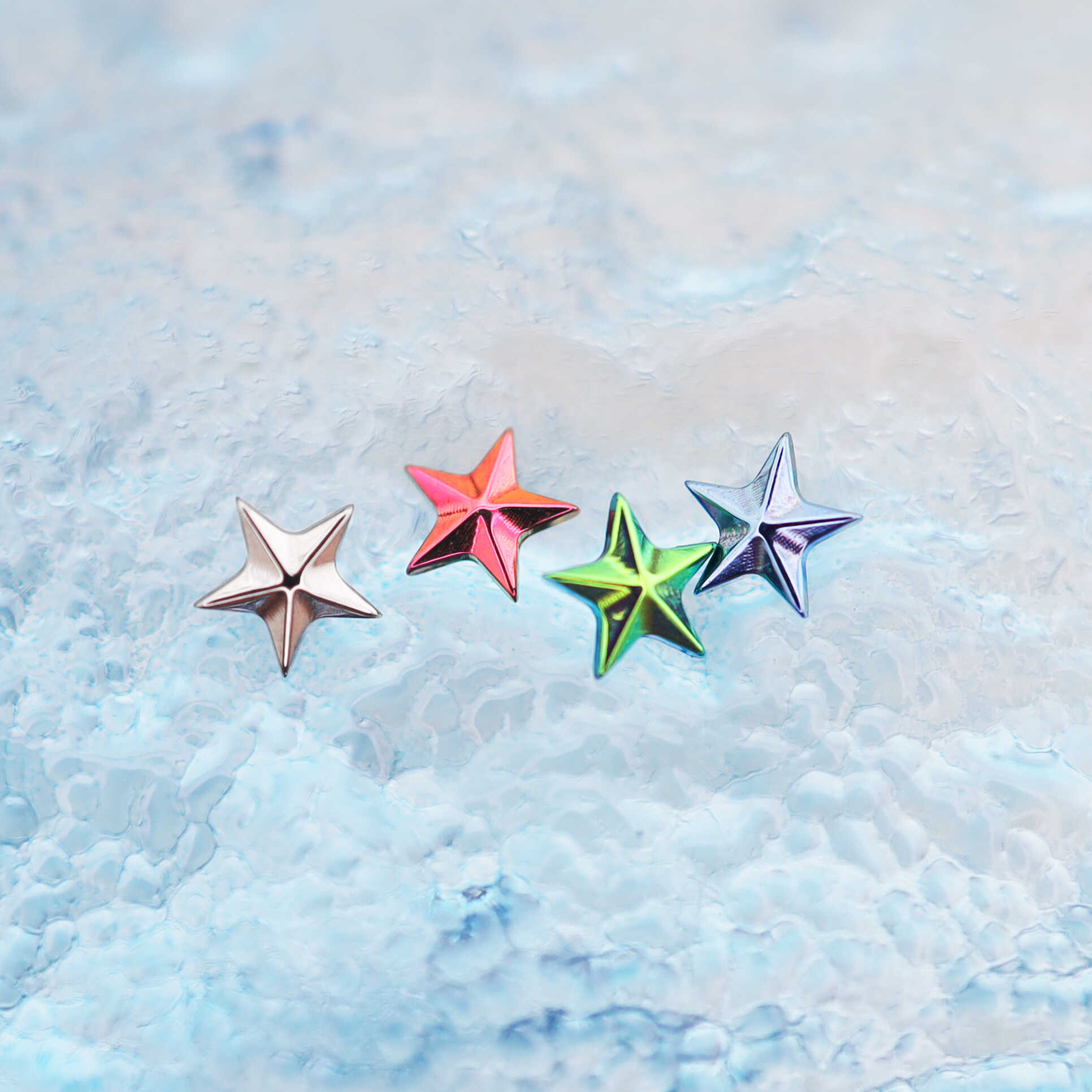 3D Engraved Pentagram Internally Threaded Titanium Studs