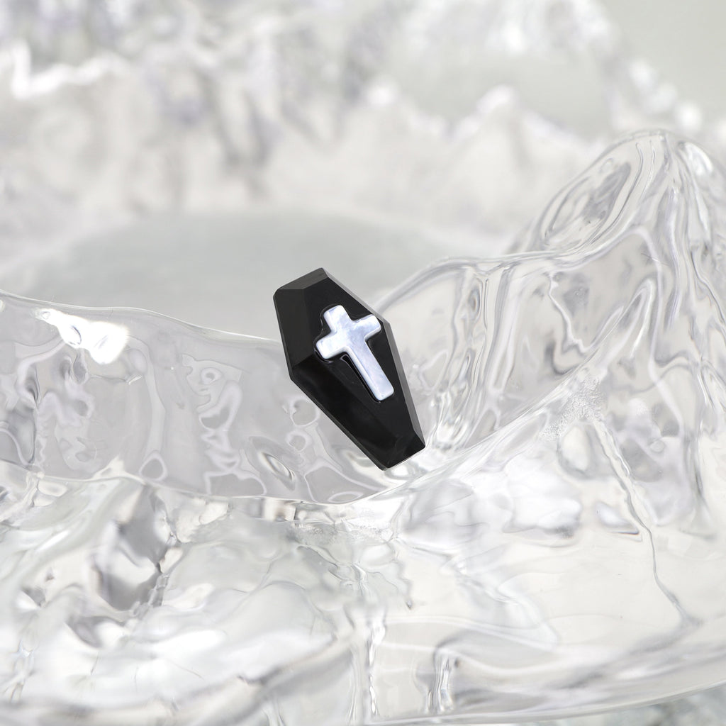 Resin Cross Coffin Ear Studs