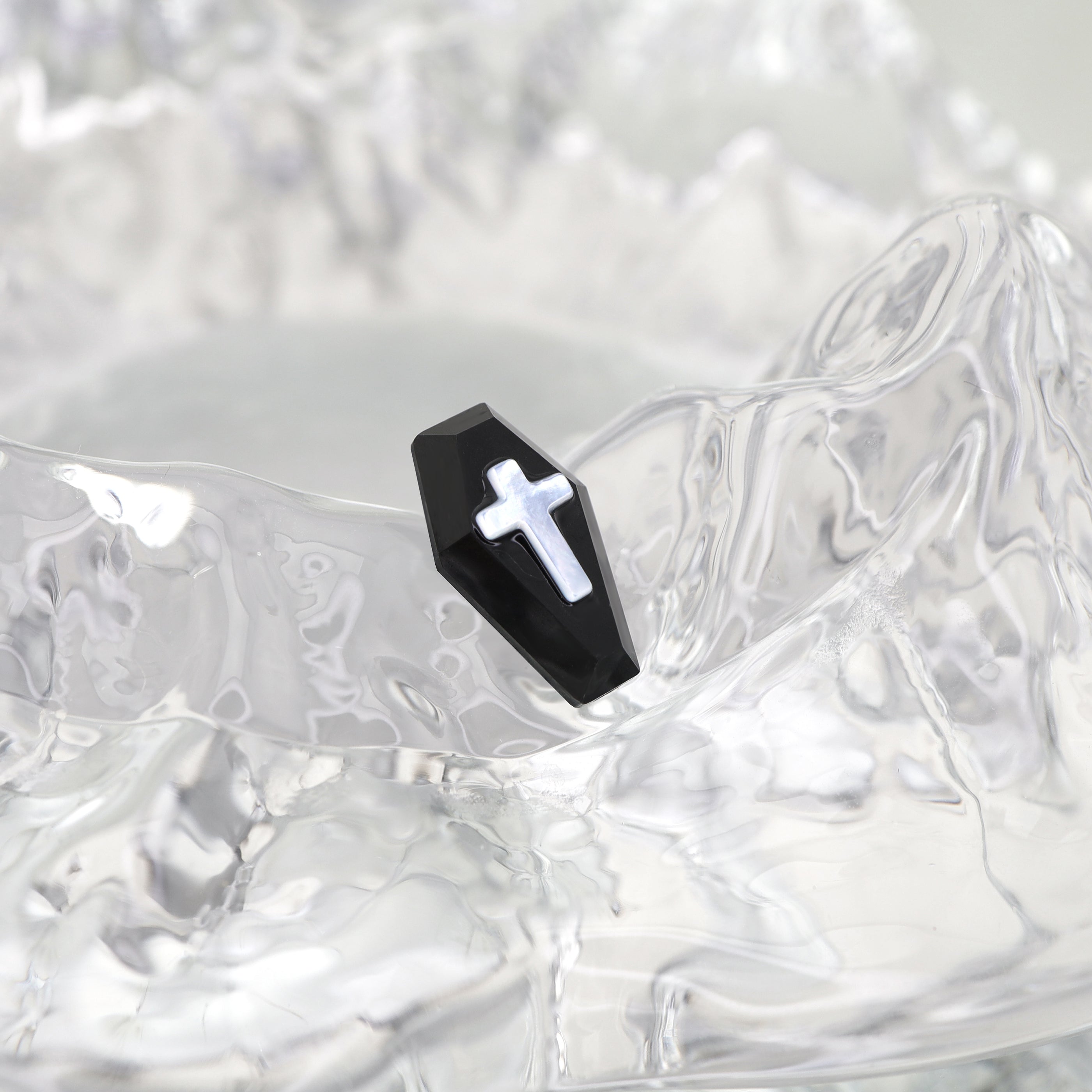 Resin Cross Coffin Ear Studs