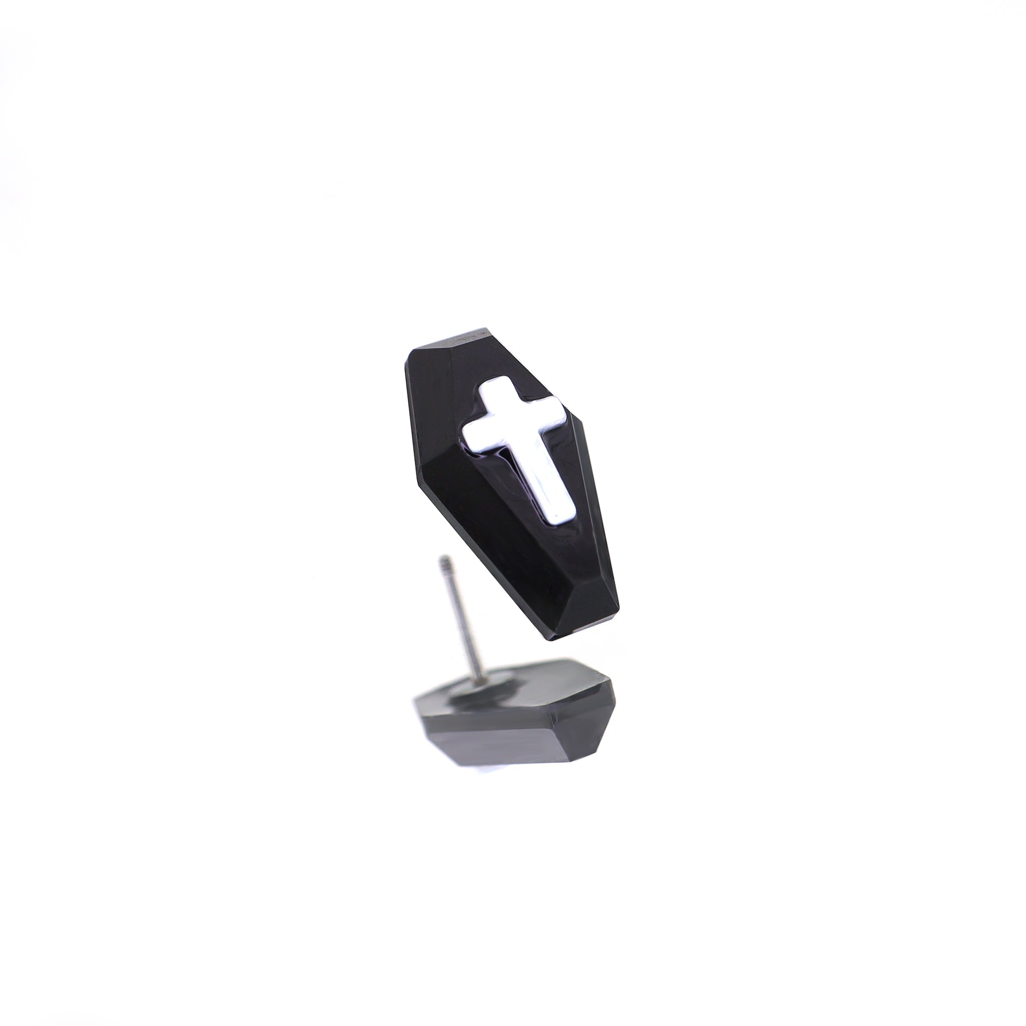 Resin Cross Coffin Ear Studs